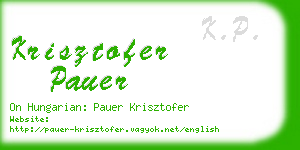 krisztofer pauer business card